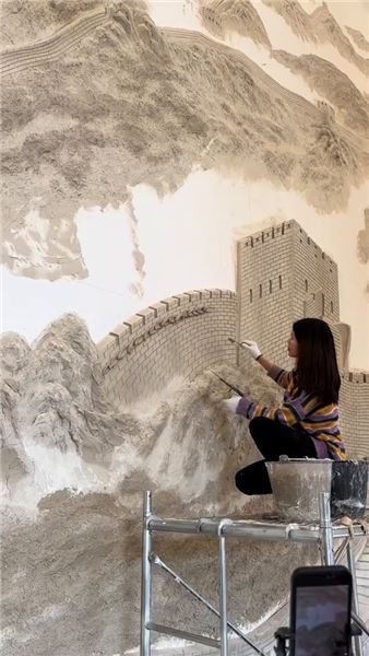 云南普洱善好花園花園酒店200平浮雕長城 人的一生把一件事做到極致就是成功，這是我的信仰