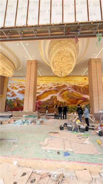 云南普洱善好花園花園酒店200平浮雕長城 人的一生把一件事做到極致就是成功，這是我的信仰